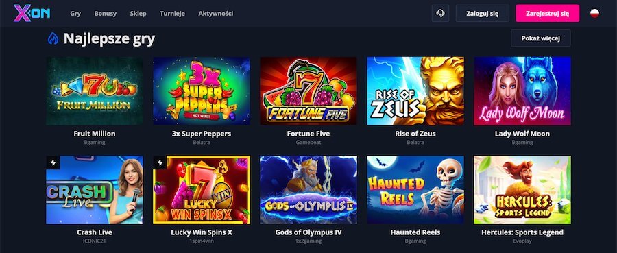 Automaty i gry w Xon Bet Casino - ponad 2000 slotów